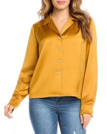 Karen Kane Satin Button-Up Shirt at Nordstrom